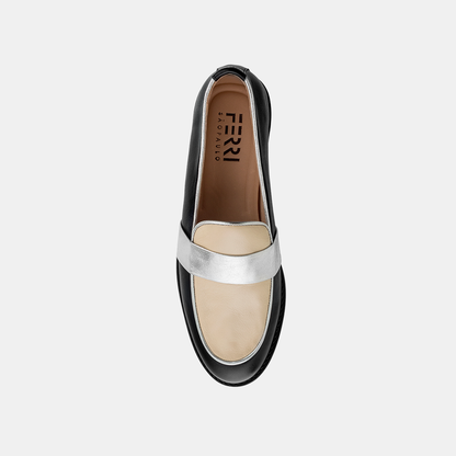 Mocassim Flat Couro Black