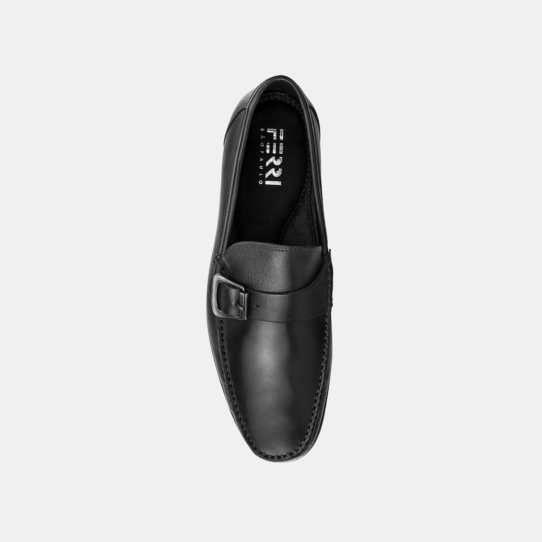 Mocassim Argentino Couro Preto